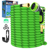 GVDV Garden Hose, 3/4" x 100ft Water Hose with 10 Function Spray Nozzle, Light Weight, 375Psi