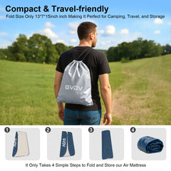 GVDV 18" Twin Air Mattress with Built-in Pump, Raised Inflatable Air Bed for Guests & Home, Comfortable Blow-up Mattress, Upgraded 4-Chamber Design, Supports up to 560 lbs