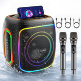 Seenda Karaoke Machine with 2 Wireless Microphones, Bluetooth, Double 6.5" & 1.5" Tweeter Speakers, IPX5 Waterproof, and RGB Lights – Portable PA System for Indoor & Outdoor Parties