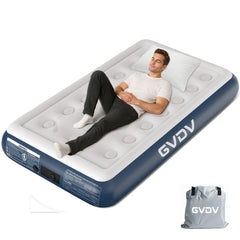 GVDV 13" Twin Air Mattress with Built-in Pump, Raised Inflatable Bed for Home & Guests, Quiet Surface Blow-up Mattress, Portable Air Bed, Colchón Inflable, Supports up to 560 lbs
