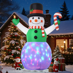 GVDV 8 Ft Lighted Christmas Inflatable Snowman with Rotating LED Lights, Christmas Blow Up Yard Decoration for Holiday, Party, Christmas