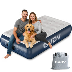GVDV 16" Twin Air Mattress with Built-in Pump, Raised Inflatable Bed for Home & Guests, Quiet Surface Blow-up Mattress, Portable Air Bed, Colchón Inflable, Supports up to 560 lbs