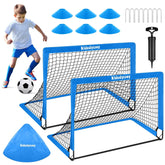 2 Pack 4' x 3' Portable Soccer Goals, Pop Up Soccer Goals for Backyard Training for Kids and Teens, Blue