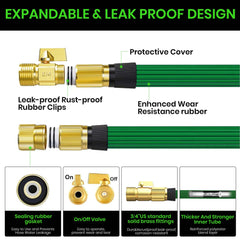 GVDV Garden Hose, 50ft Expandable Water Hose with Spray Nozzle, No-Kink, Leak-Proof, Heavy Duty, 190Psi