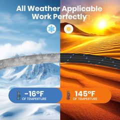 GVDV 100 Ft Garden Hose - Durable Fabric Skin Water Hose with 10-Way Spray Nozzle, Explosion-Proof, Perfect for Commercial & Residential