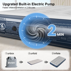 GVDV 13" Twin Air Mattress with Built-in Pump, Raised Inflatable Bed for Home & Guests, Quiet Surface Blow-up Mattress, Portable Air Bed, Colchón Inflable, Supports up to 560 lbs