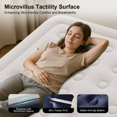 GVDV 13" Queen Air Mattress with Built-in Pump, Raised Inflatable Bed for Home & Guests, Quiet Surface Blow-up Mattress, Portable Air Bed, Colchón Inflable, Supports up to 660 lbs