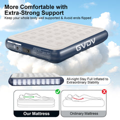 GVDV 13" Queen Air Mattress with Built-in Pump, Raised Inflatable Bed for Home & Guests, Quiet Surface Blow-up Mattress, Portable Air Bed, Colchón Inflable, Supports up to 660 lbs