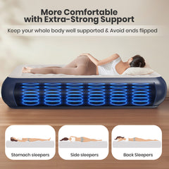 GVDV 16" Queen Air Mattress with Built-in Pump, Raised Inflatable Bed for Home & Guests, Quiet Surface Blow-up Mattress, Portable Air Bed, Colchón Inflable, Supports up to 660 lbs