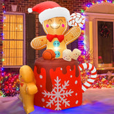 GVDV 6 ft Christmas Inflatables Outdoor Decorations, Christmas Blow up Yard Decorations Gingerbread Man for Garden Lawn Xmas Decor