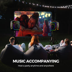 Seenda Karaoke Machine with 2 Wireless Microphones, Bluetooth, Double 6.5" & 1.5" Tweeter Speakers, IPX5 Waterproof, and RGB Lights – Portable PA System for Indoor & Outdoor Parties