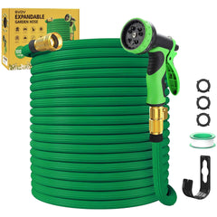 GVDV Garden Hose, 100ft Expandable Water Hose with Spray Nozzle, No-Kink, Leak-Proof, Heavy Duty, 190Psi