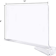 NBW Clear Acrylic Shelf Dividers, Closet Vertical Organizer for Kitchen Cabinets, Bookshelves, Pack of 4