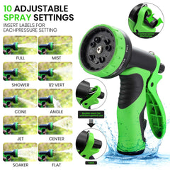 GVDV Garden Hose, 50ft Expandable Water Hose with Spray Nozzle, No-Kink, Leak-Proof, Heavy Duty, 190Psi