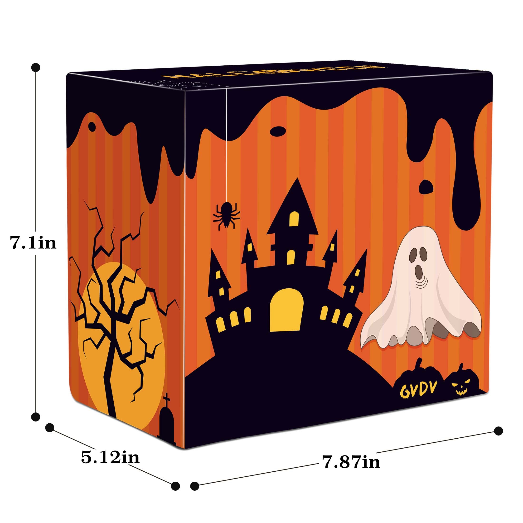 GVDV 5Ft Halloween Inflatable Pumpkin Ghost with 360° Rotating Colorful LED Lights, Cute Indoor / Outdoor Decor for Party, Yard, Lawn