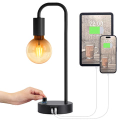 Table Lamp, Fully Dimmable 2700K Warm Light for Bedroom, Kids' Reading, Living Room, Office (Includes G80 Bulb)