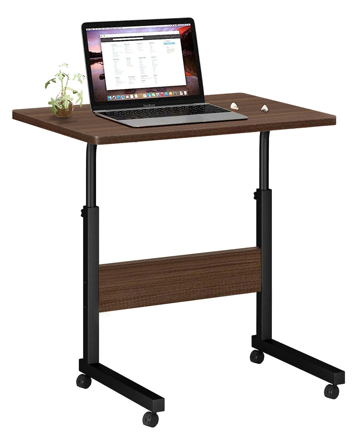 Laptop Desk Adjustable Desk Standing Desk Home Office Desks for Small Spaces Portable Desk Table for Bedrooms, Study Desk Mobile Rolling Computer Work Desk on Wheels