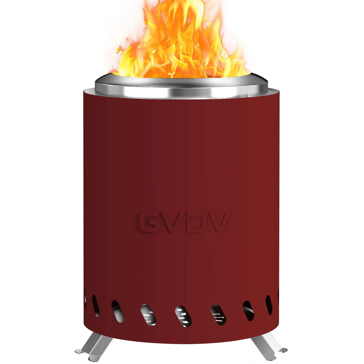 7.5" Tabletop Fire Pit - Smokeless & Portable Mini Fire Bowl, Dual Fuel, 304 Stainless Steel with Carry Bag for Outdoor (Red)