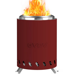 7.5" Tabletop Fire Pit - Smokeless & Portable Mini Fire Bowl, Dual Fuel, 304 Stainless Steel with Carry Bag for Outdoor (Red)
