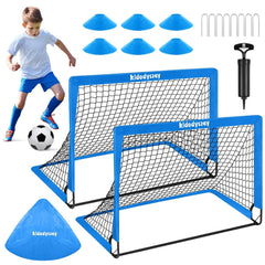 2 Pack 4' x 3' Portable Soccer Goals, Pop Up Soccer Goals for Backyard Training for Kids and Teens, Blue