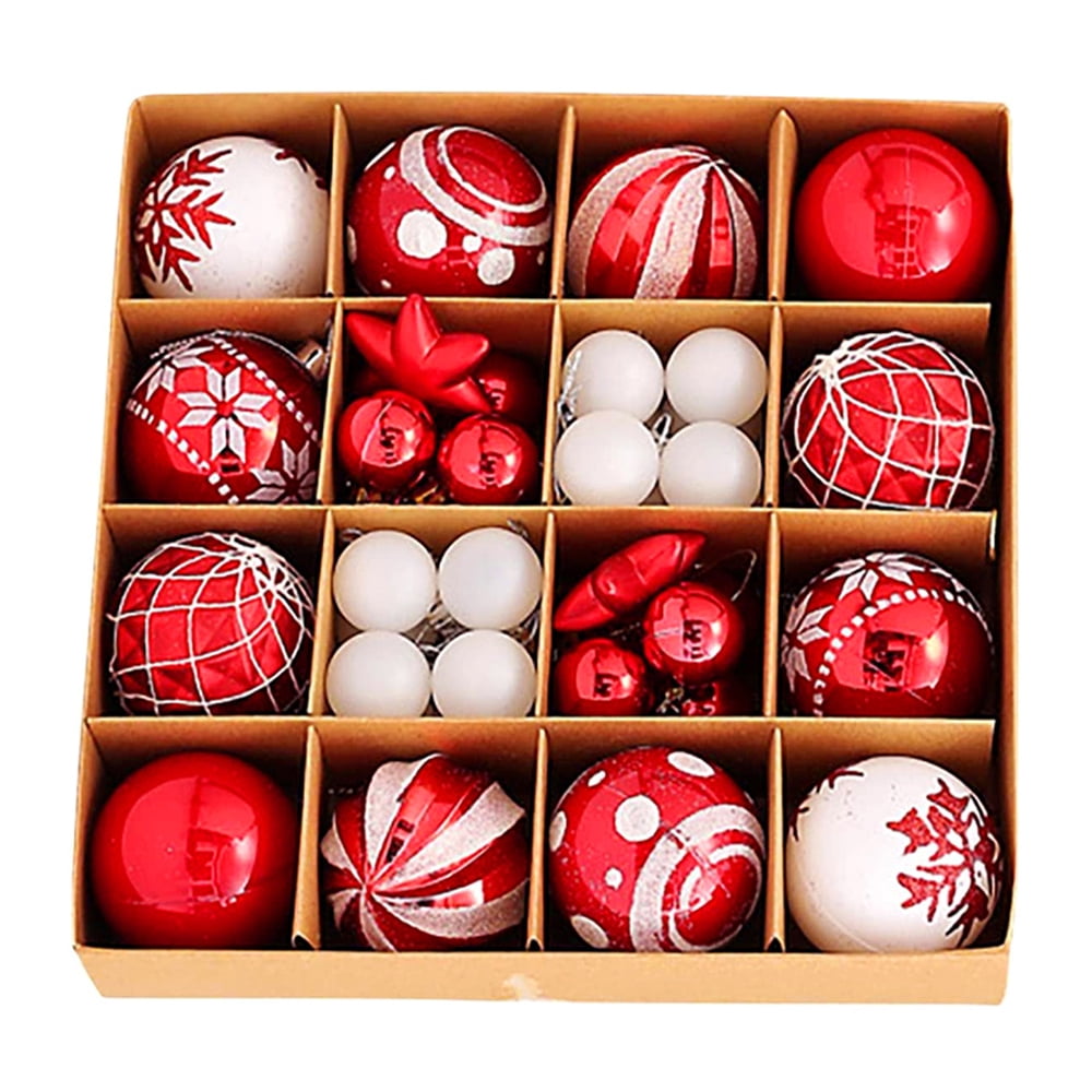 Christmas Ball, 42 pcs Christmas Ball Ornaments Set, Christmas Tree Decorations, Hanging Christmas Baubles Balls Ornaments Set