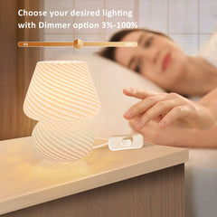 Mushroom Lamp - Murano Style Glass Nightstand Lamp, 3 Color Temperature Dimmable, Fashionable and Easy-to-Use Bedroom Dorm Living Desk Lamp - Ideal Home Decor Gift