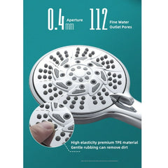 Shower Head,HadinEEon Handheld Shower Head,10-Setting Showerhead with Hose,Bracket,Chrome