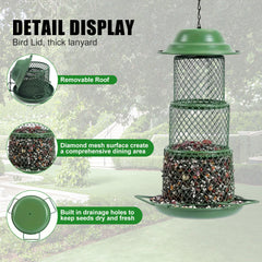 HadinEEon Bird Feeders, Outdoors Hanging Squirrel Proof Bird Feeders, 4 lbs Large Capacity for Cardinal, Finch, Sparrow, Blue Jay