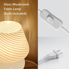 Mushroom Lamp - Murano Style Glass Nightstand Lamp, 3 Color Temperature Dimmable, Fashionable and Easy-to-Use Bedroom Dorm Living Desk Lamp - Ideal Home Decor Gift