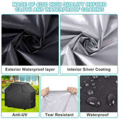 58 inch BBQ Gas Grill Cover, Waterproof, Rip-Proof, Weather & UV Resistant