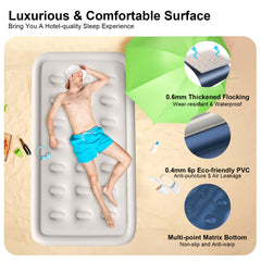 GVDV 18" Twin Air Mattress with Built-in Pump, Raised Inflatable Air Bed for Guests & Home, Comfortable Blow-up Mattress, Upgraded 4-Chamber Design, Supports up to 560 lbs