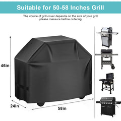 58 inch BBQ Gas Grill Cover, Waterproof, Rip-Proof, Weather & UV Resistant