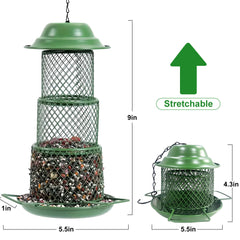 HadinEEon Bird Feeders, Outdoors Hanging Squirrel Proof Bird Feeders, 4 lbs Large Capacity for Cardinal, Finch, Sparrow, Blue Jay