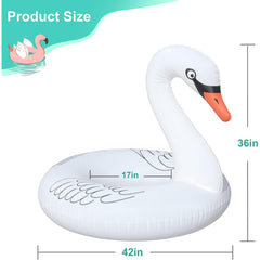 Swan Pool Floats with Solar Powered LED Color Changing Lights, 42'' Large Inflatable Pool Floaties Lake and Beach Floaty Summer Pool Lounge for Adults