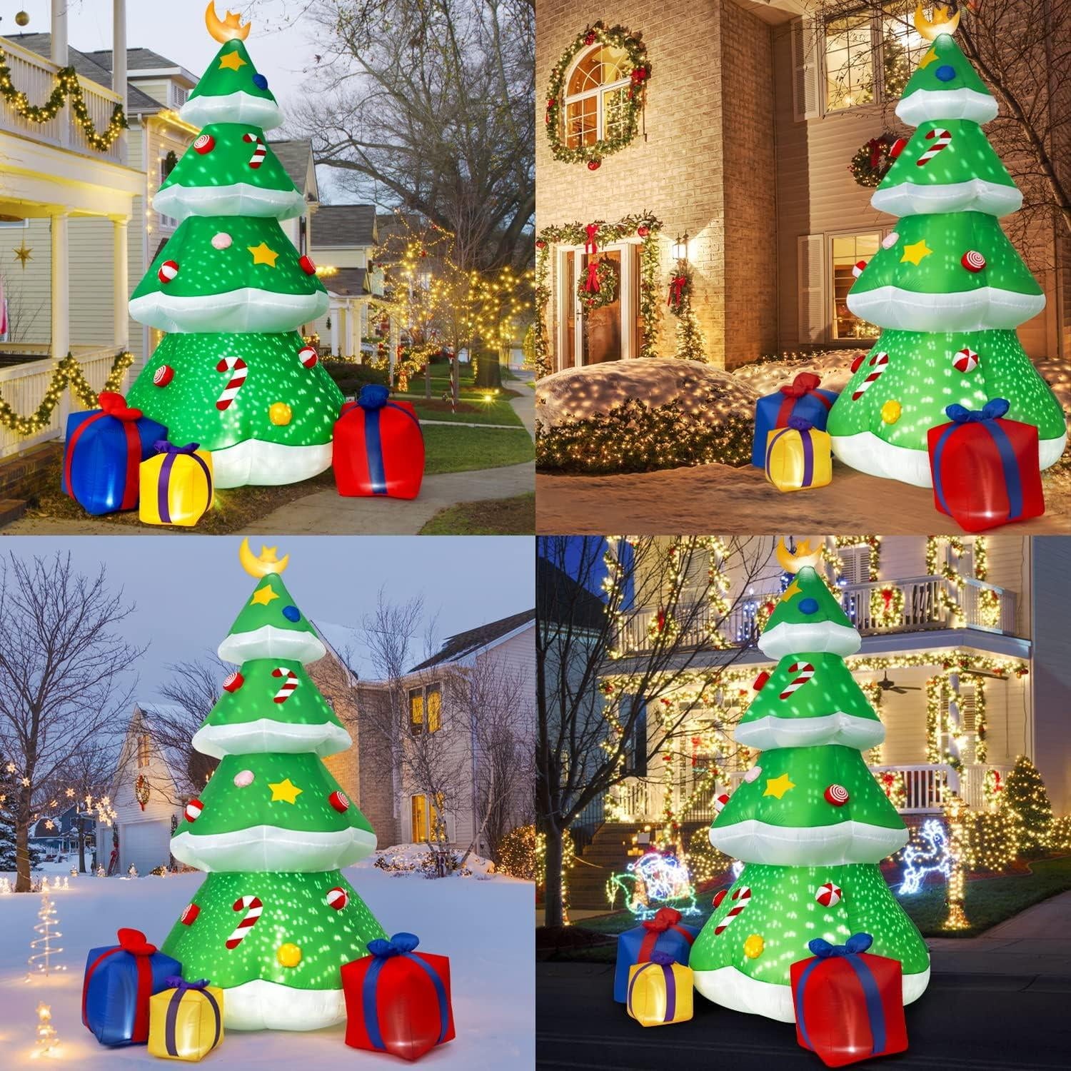 Outdoor Christmas Decorations, 7ft Inflatable Christmas Tree, Blow up Inflatable Tree for Christmas Party Indoor, Outdoor, Lawn Décor