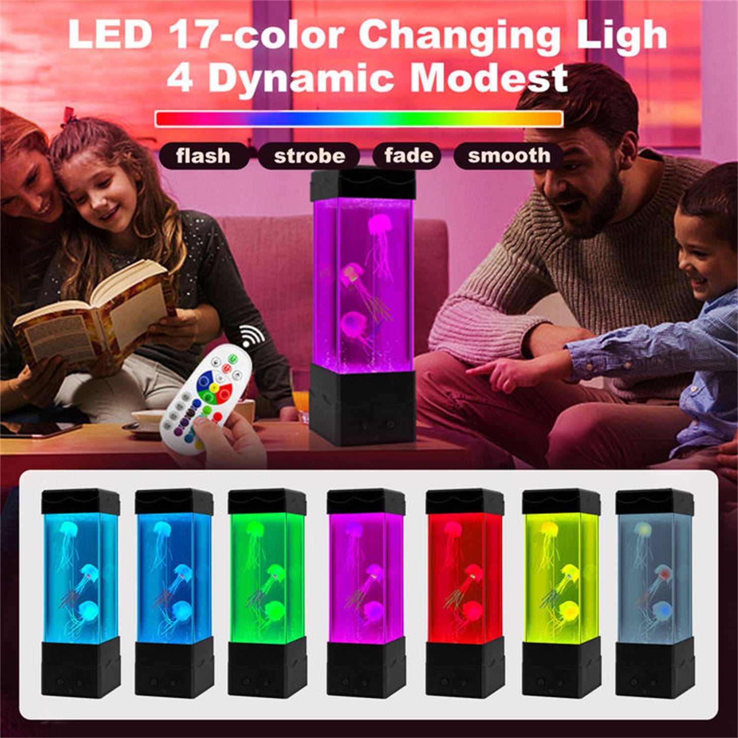 Multi-Color Lava Lamp, USB Powered Night Lights with 3 Fish,Office Room Desktop Decoration, Gifts for Christmas Birthdays Holidays, Gifts for Adults Kids