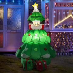 6 ft Inflatable LED Lighted Christmas Tree with Pop up Santa Blow up Outdoor Yard Decoration