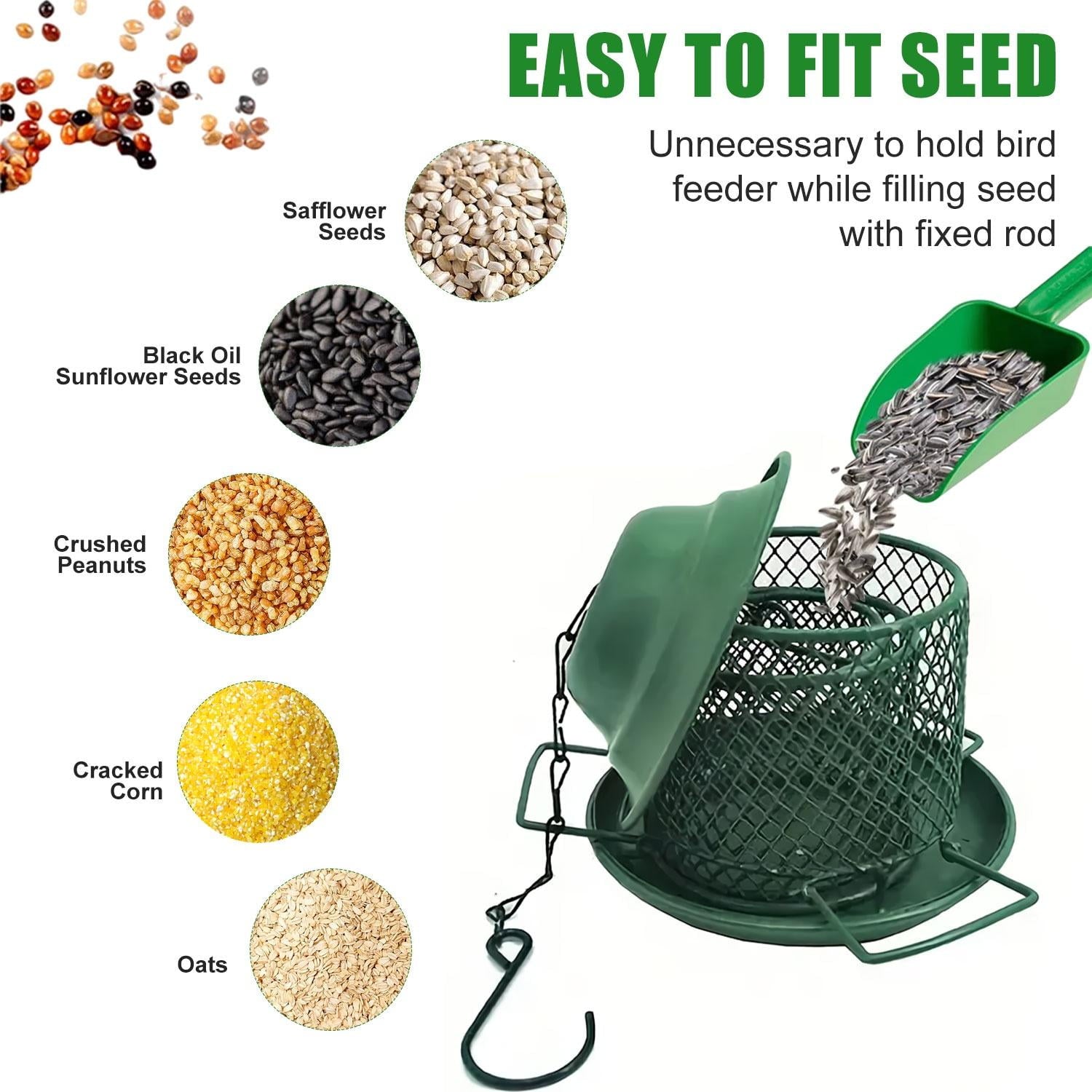 HadinEEon Bird Feeders, Outdoors Hanging Squirrel Proof Bird Feeders, 4 lbs Large Capacity for Cardinal, Finch, Sparrow, Blue Jay