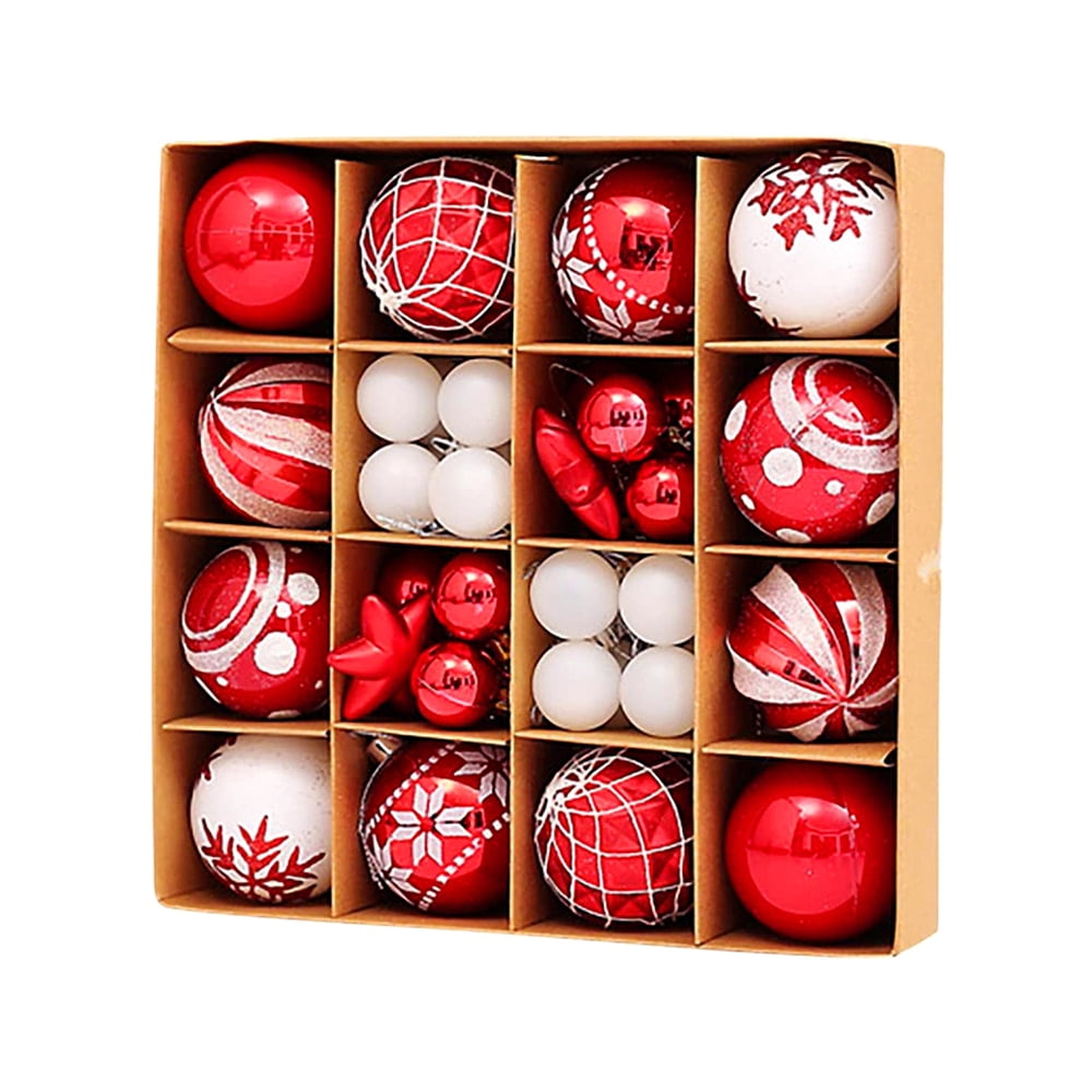 Christmas Ball, 42 pcs Christmas Ball Ornaments Set, Christmas Tree Decorations, Hanging Christmas Baubles Balls Ornaments Set