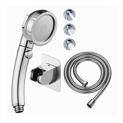 HadinEEon High Pressure Handheld Shower Head, 3-Setting Spray, on-off Switch, with 60"Hose, Bracket, Chrome