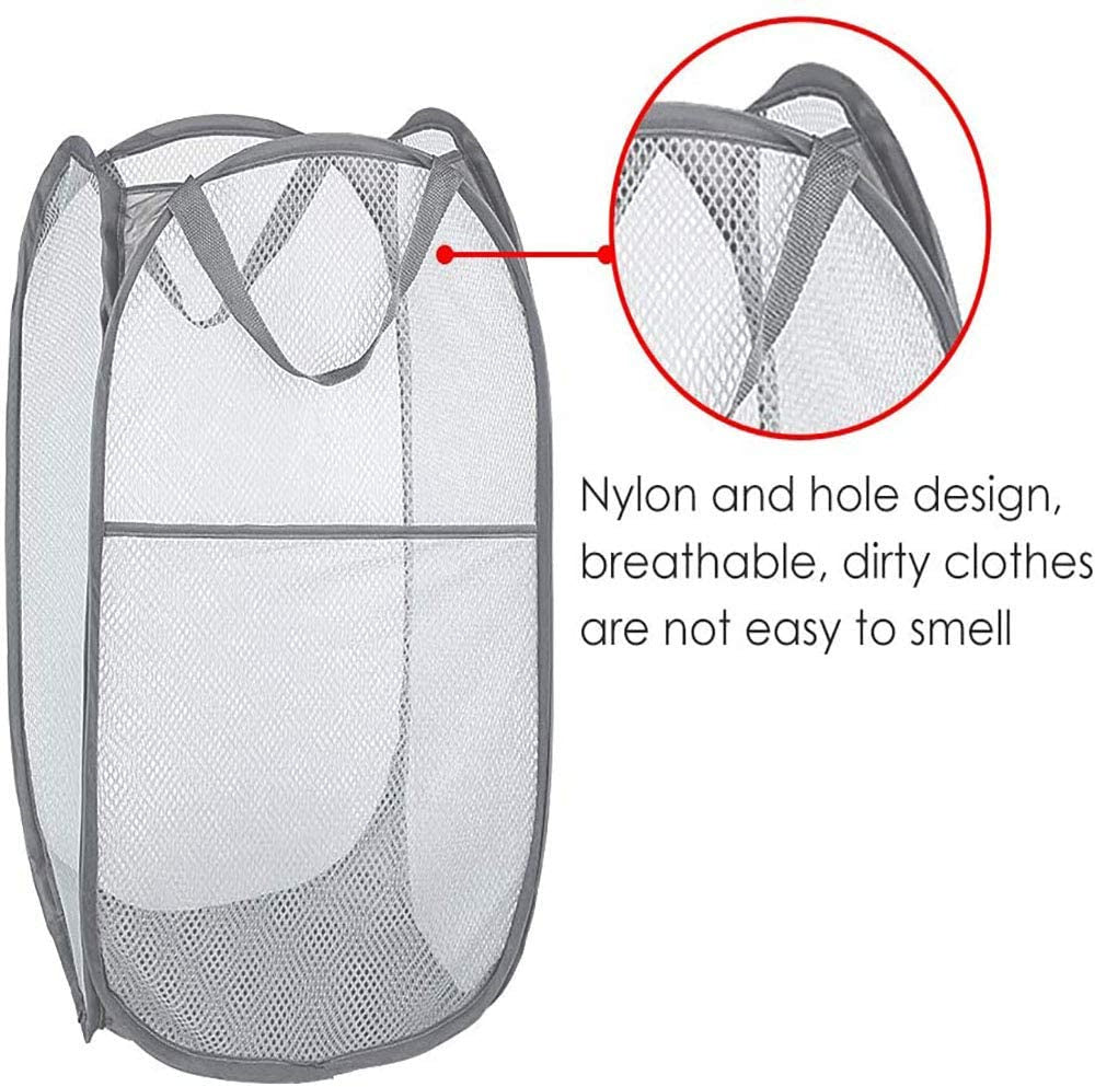 Pop up Spiral Laundry Hamper,2-Pack Laundry Basket for Washing &reg; Durable Clothing Storage for Kids Room,Students College Dorm,Home,Travel & Camping,Black and Grey