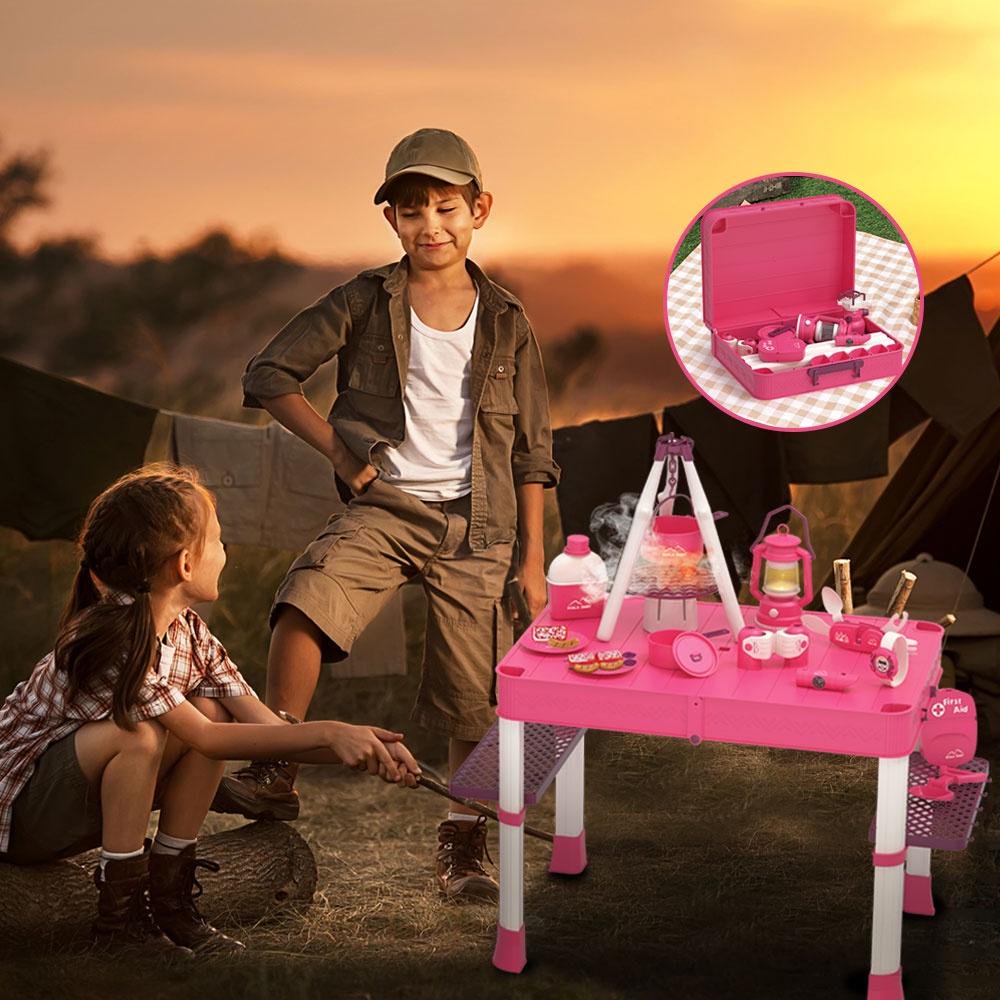 Kids Camping toy, Outdoor Play Table Set,Beach Toys Activity Sensory Play Table,Camping Backyard Beach Water Play Toys for Toddlers Boy Girl Gift